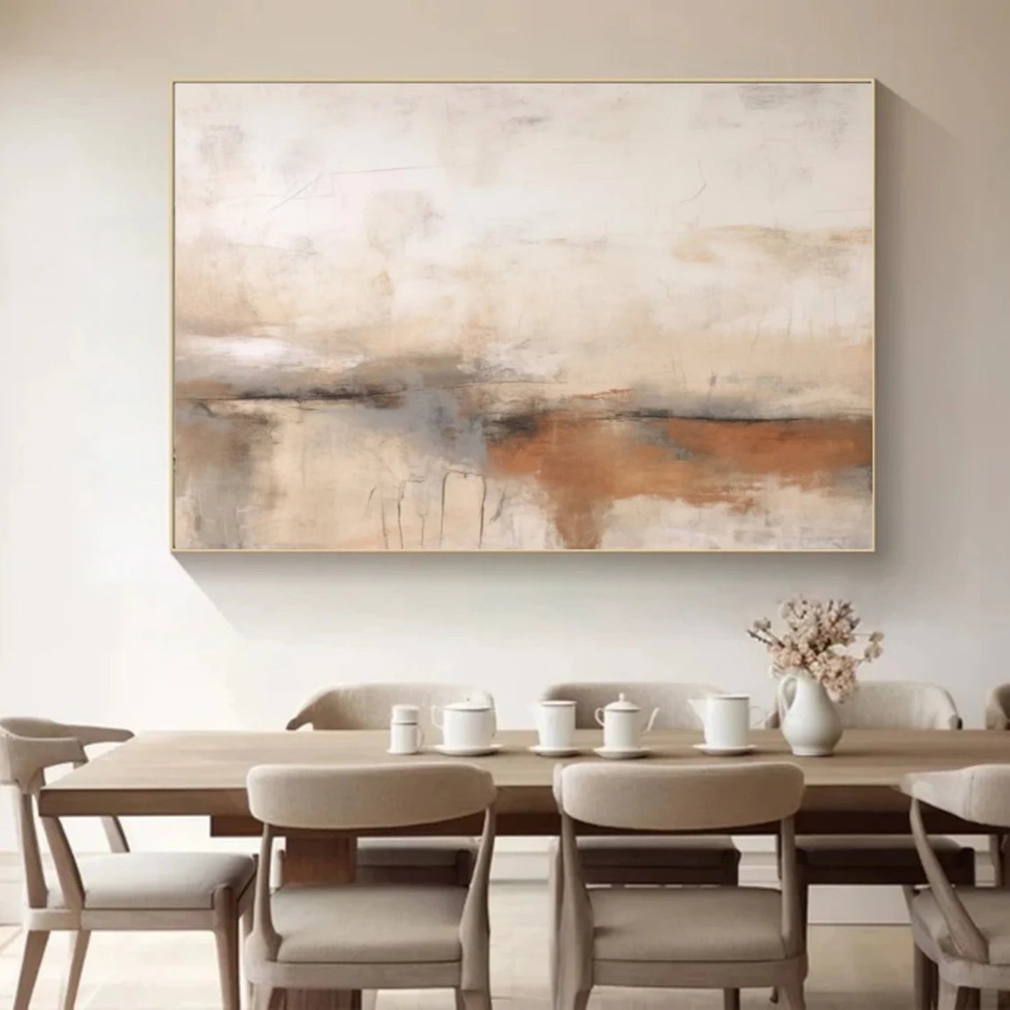 Quiet Horizon Neutral Abstract Painting