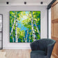 Emerald Sky Birch Forest Abstract Painting