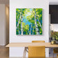 Emerald Sky Birch Forest Abstract Painting