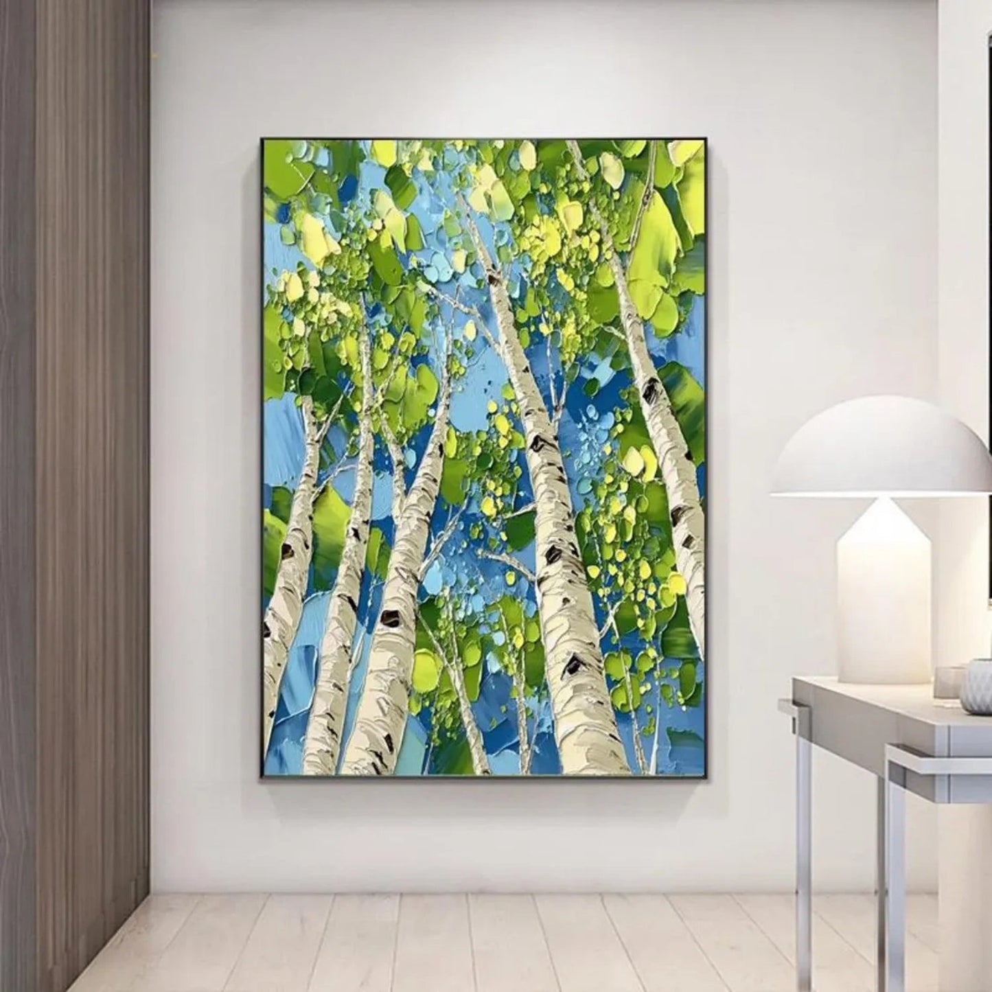 Skyward Birch Grove Abstract Painting