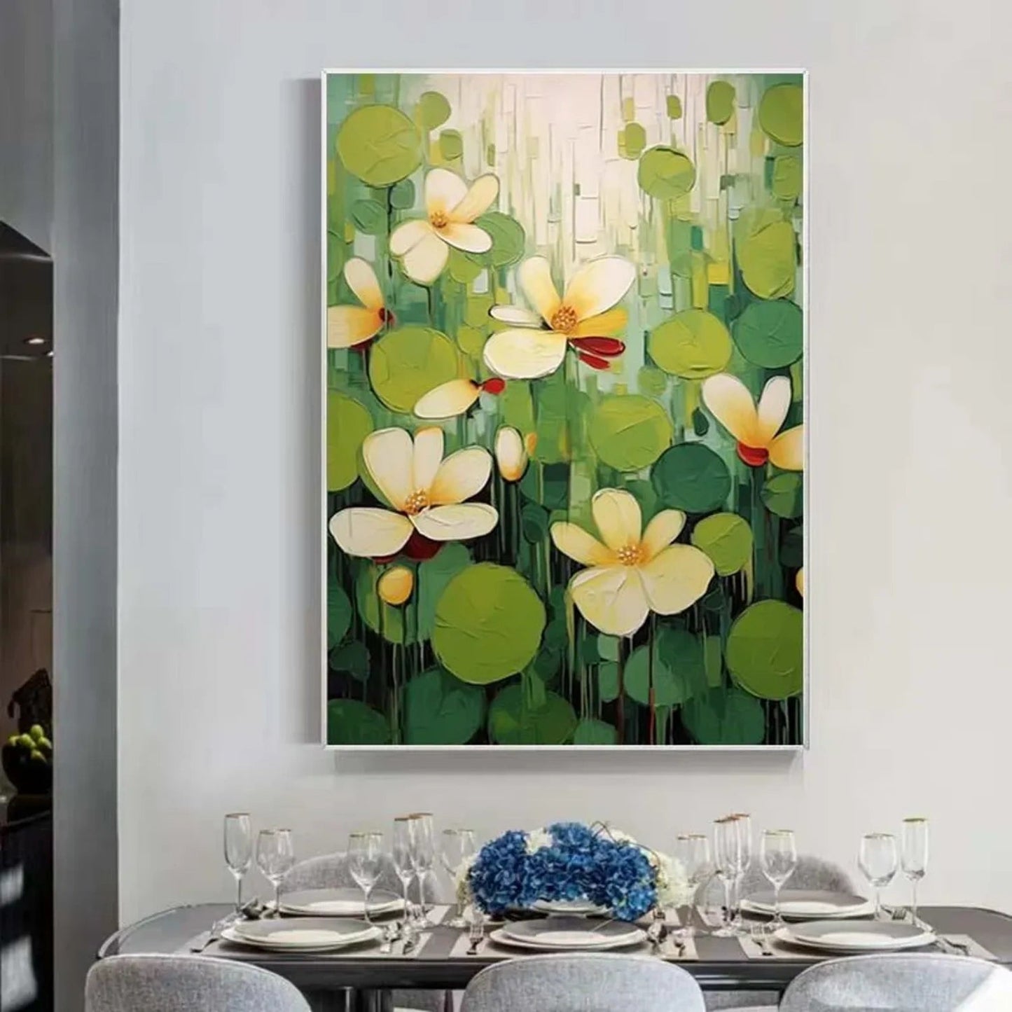 Verdant Whisper Floral Abstract Painting