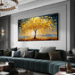 Golden Stillness Tree Abstract Painting