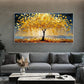 Golden Stillness Tree Abstract Painting