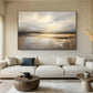 Golden Stillwater Horizon Abstract Painting