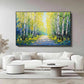 Golden Birch Path Landscape Painting