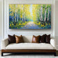 Golden Birch Path Landscape Painting