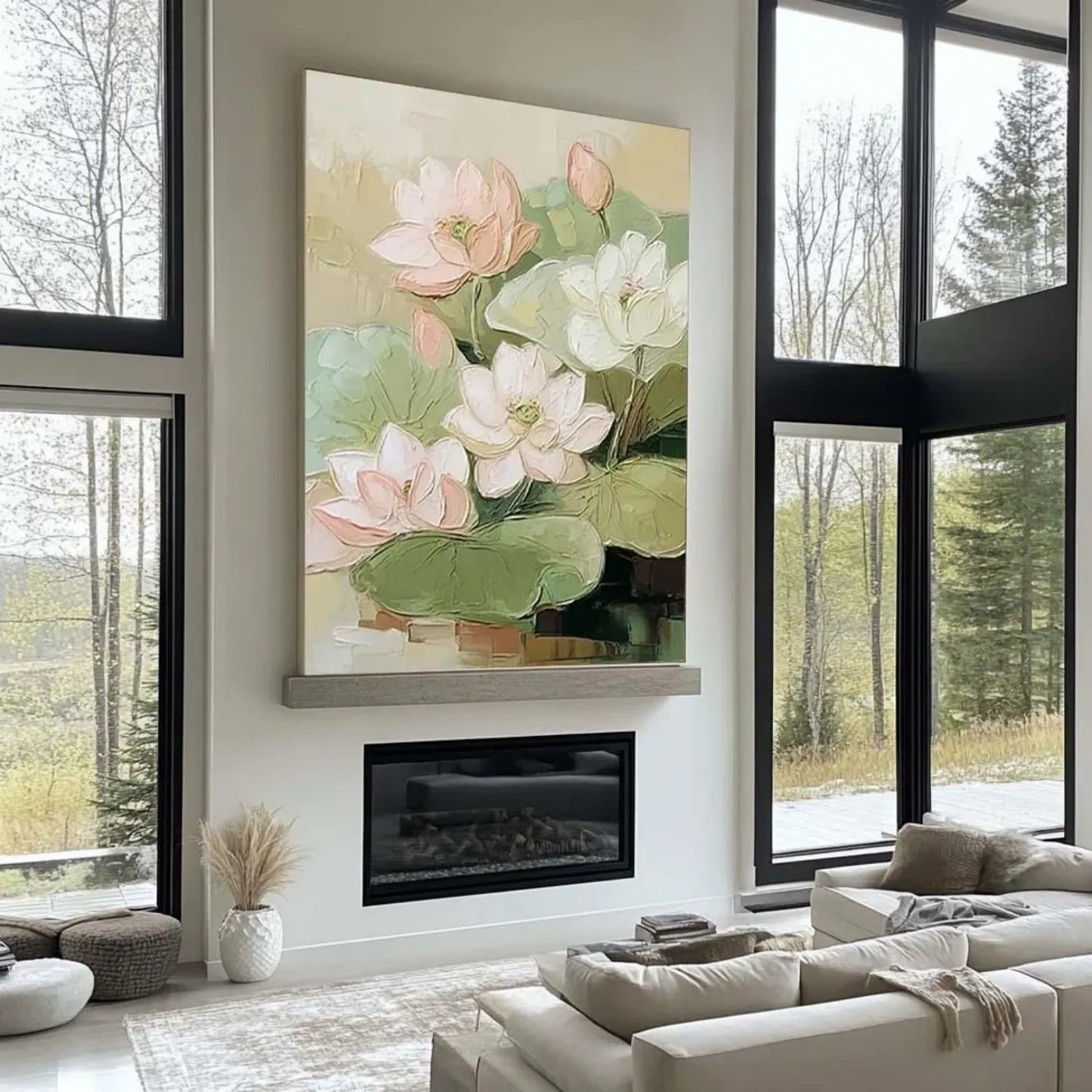 Gentle Lotus Harmony Abstract Painting