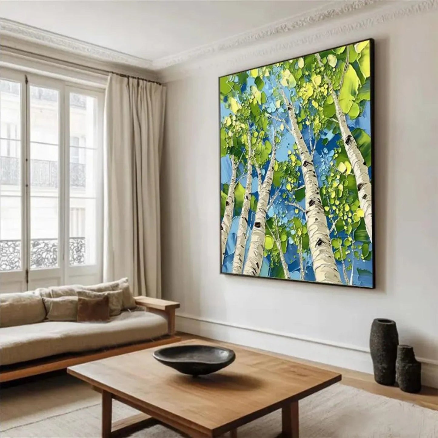 Skyward Birch Grove Abstract Painting