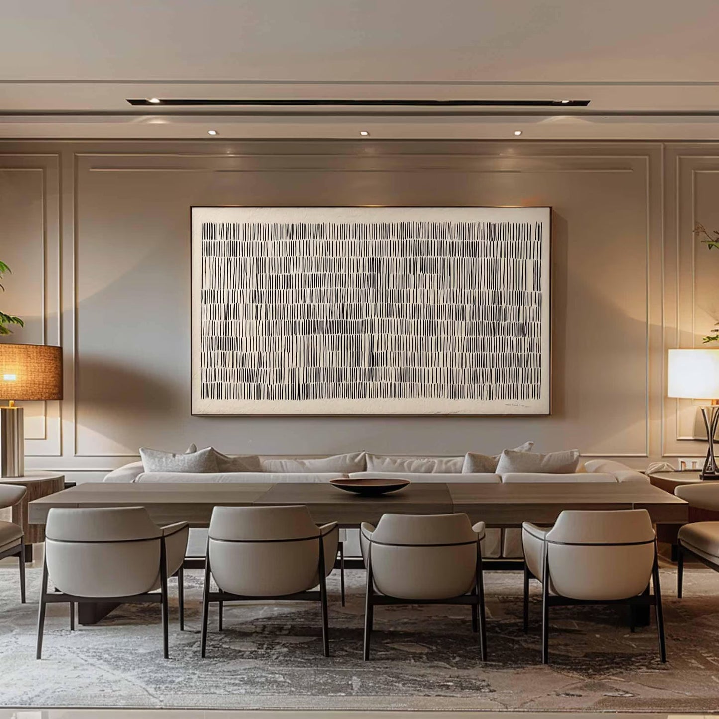 Black & White Geometric Abstract Painting