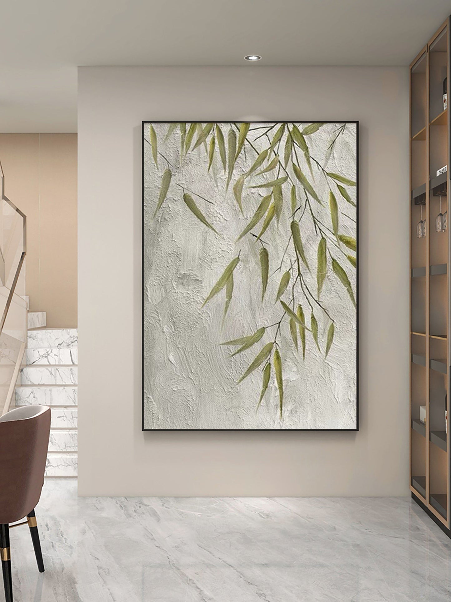 Willow Breeze Botanical Abstract Painting