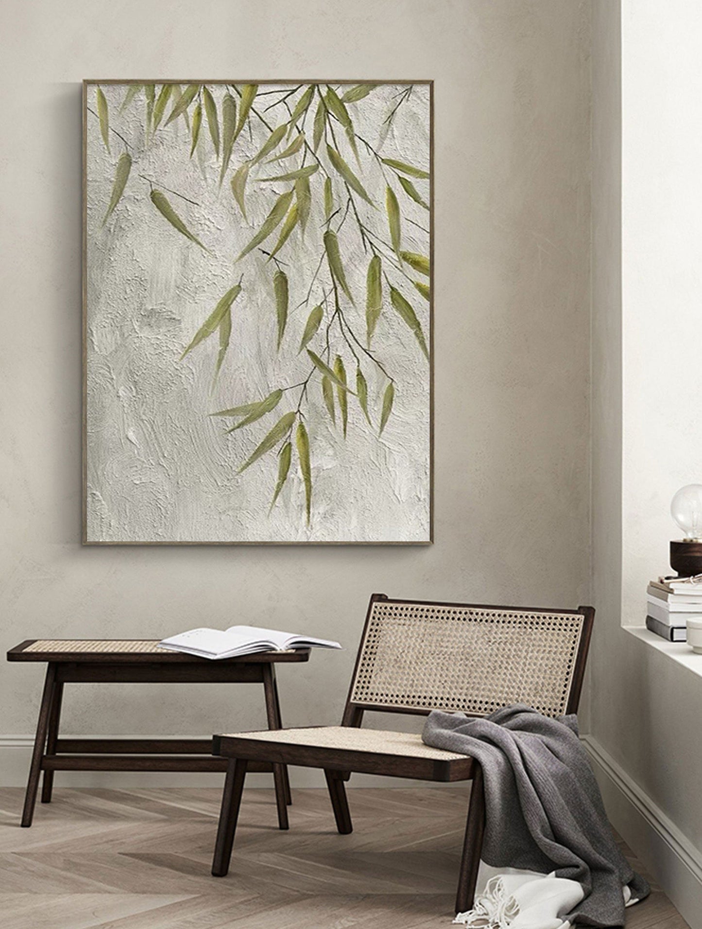 Willow Breeze Botanical Abstract Painting