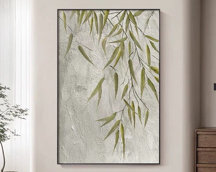 Willow Breeze Botanical Abstract Painting