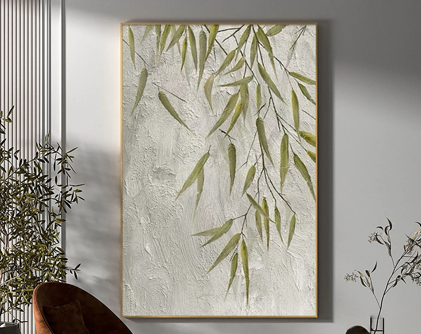 Willow Breeze Botanical Abstract Painting