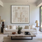 Linen Grid Ivory Texture Painting