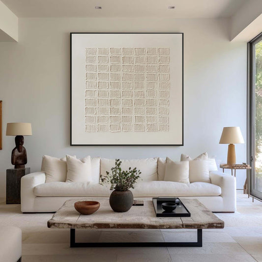 Calm Ledger Minimal Relief Painting