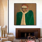 Quiet Resolve Emerald Figurative Painting