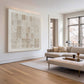 Linen Grid Ivory Texture Painting
