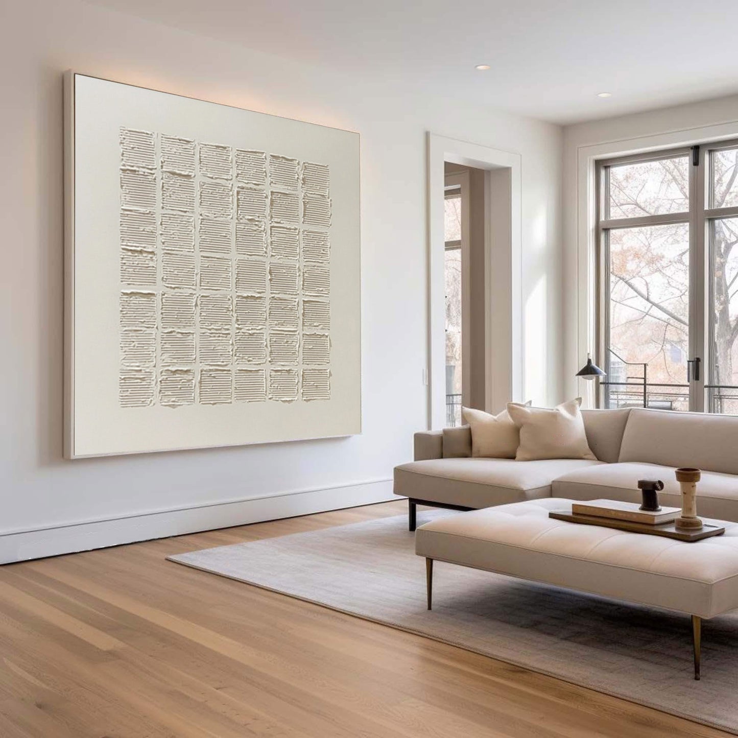 Silent Linen Grid Texture Painting