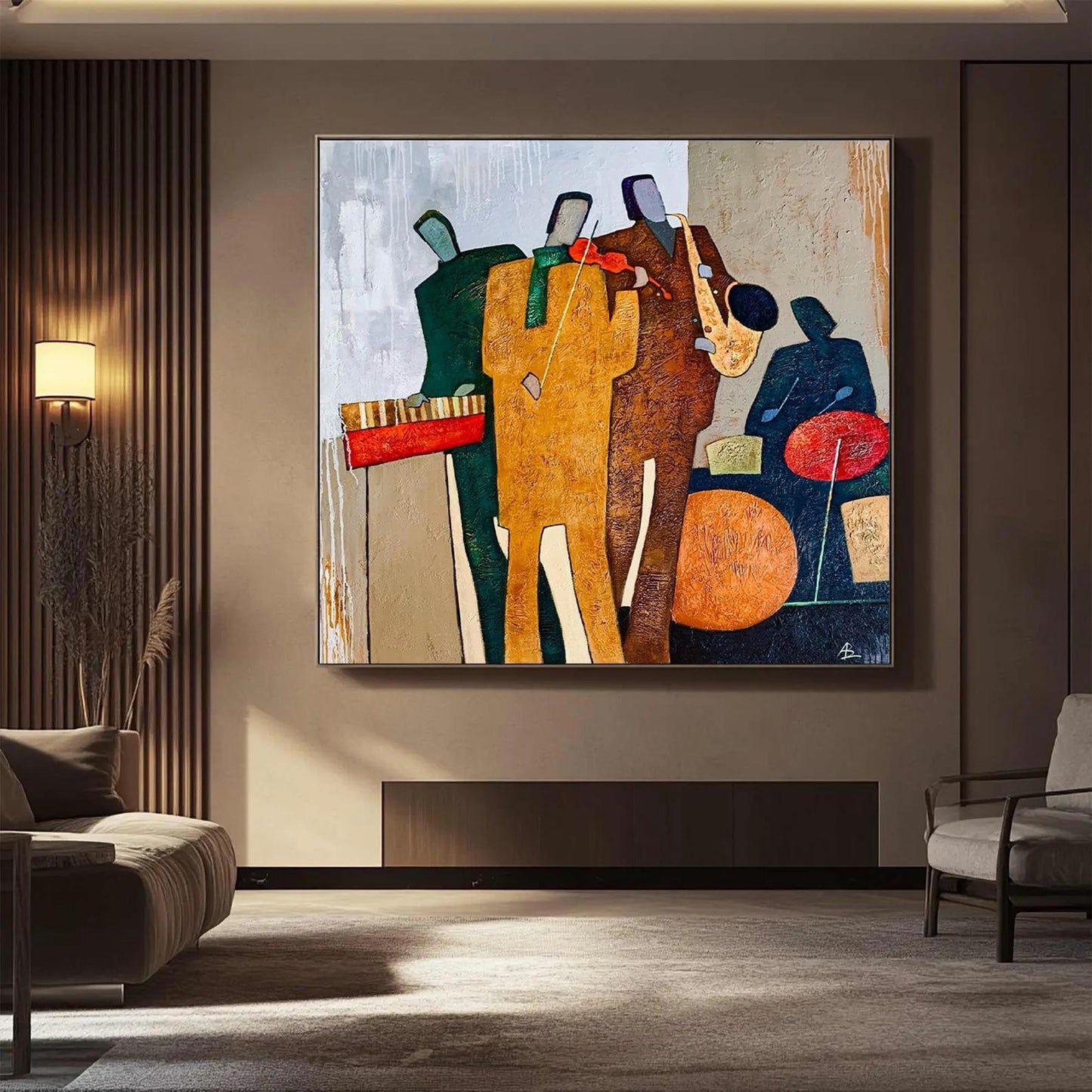 Café Jazz Quartet Abstract Painting