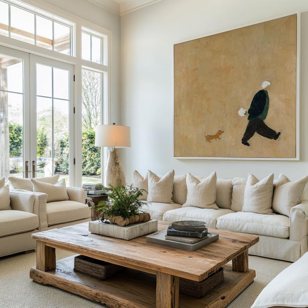 Quiet Stroll With Puppy Minimalist Painting