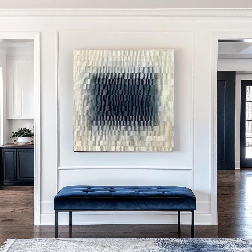 Silent Depth Blue Abstract Painting