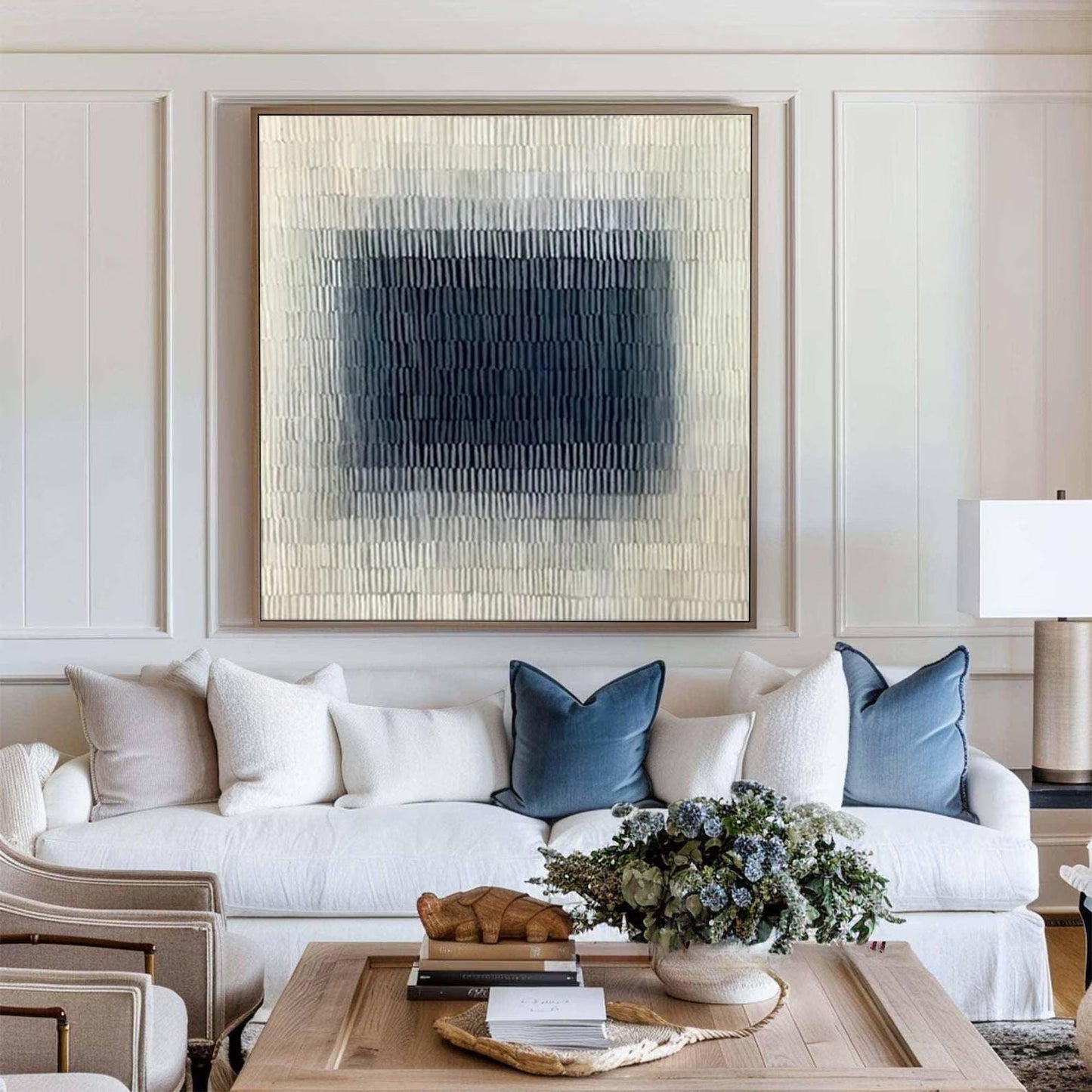 Silent Depth Blue Abstract Painting