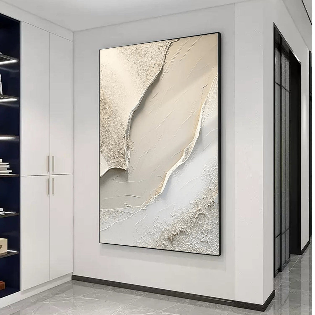 Serene Layers Beige Textured Painting