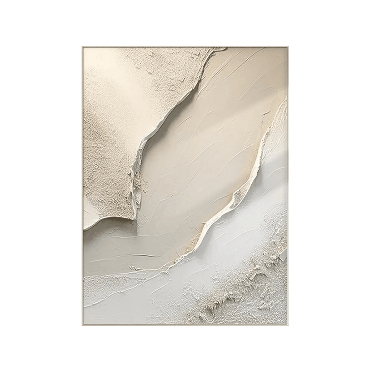 Serene Layers Beige Textured Painting