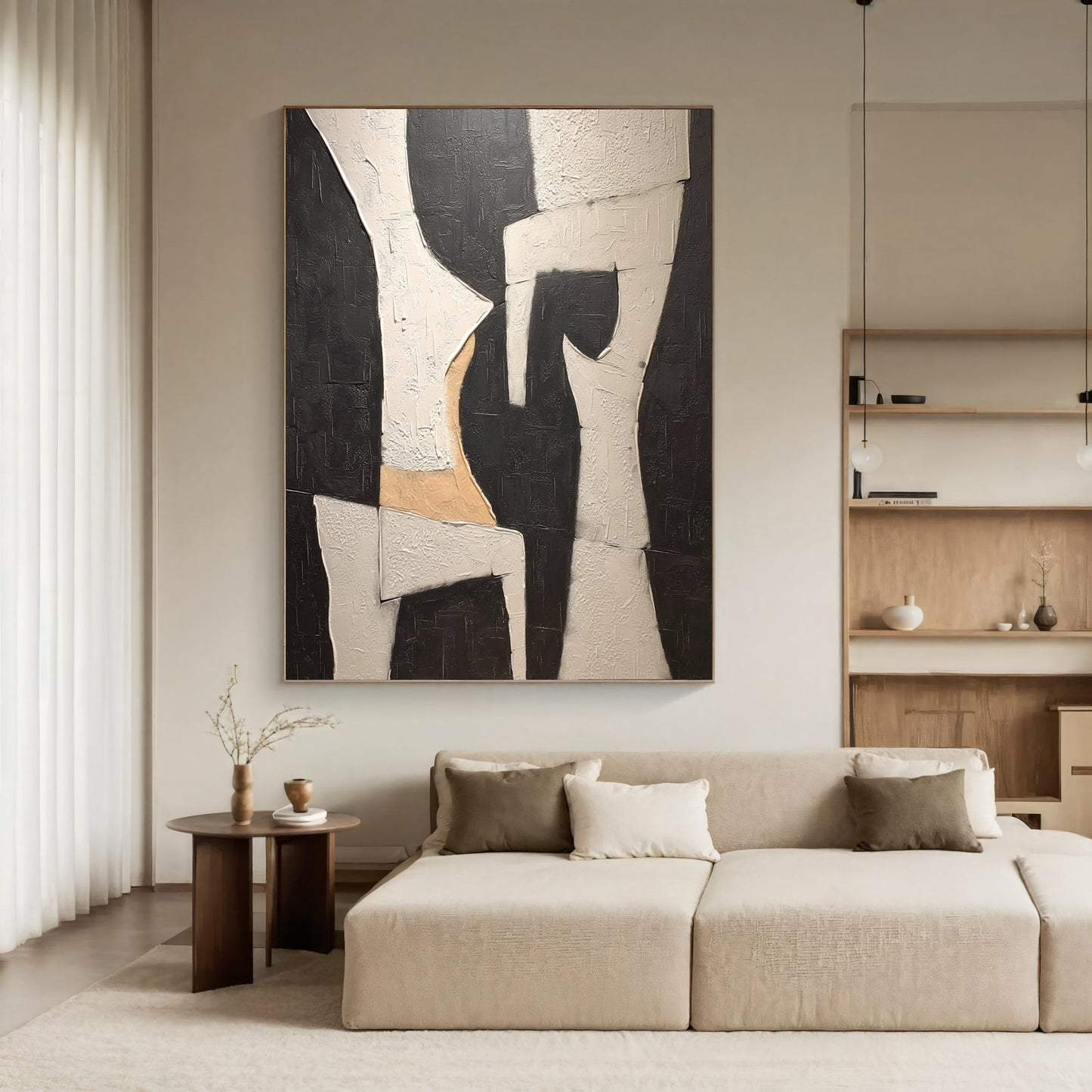 Black & White Modern Abstract Painting