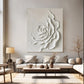 Silent Ivory Rose Textured Abstract Painting