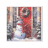 Snowman Welcome – Red Door Christmas Painting