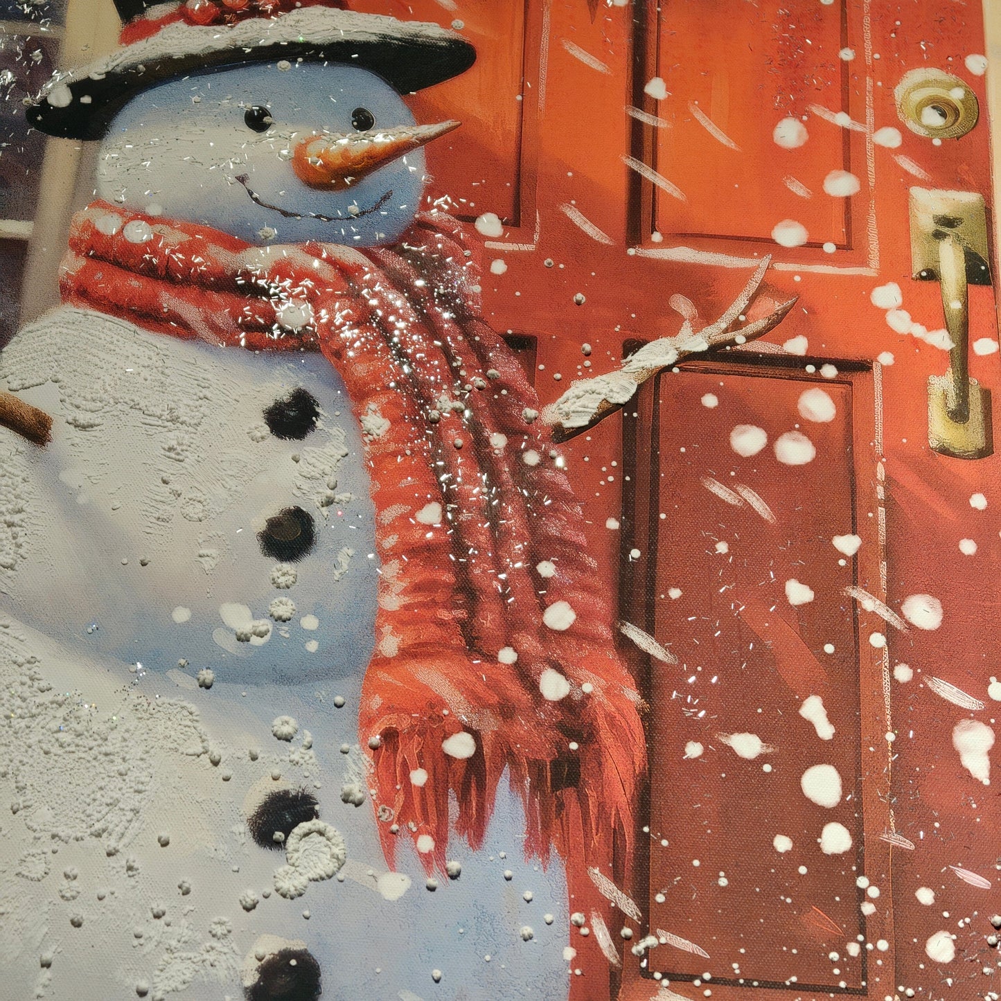 Snowman Welcome – Red Door Christmas Painting