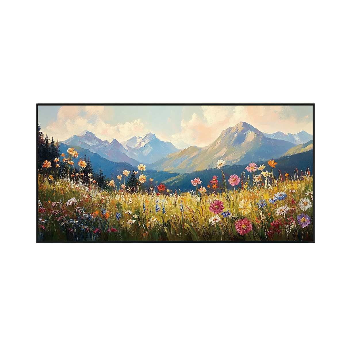 Alpine Bloom Landscape Painting #REX2 (471)