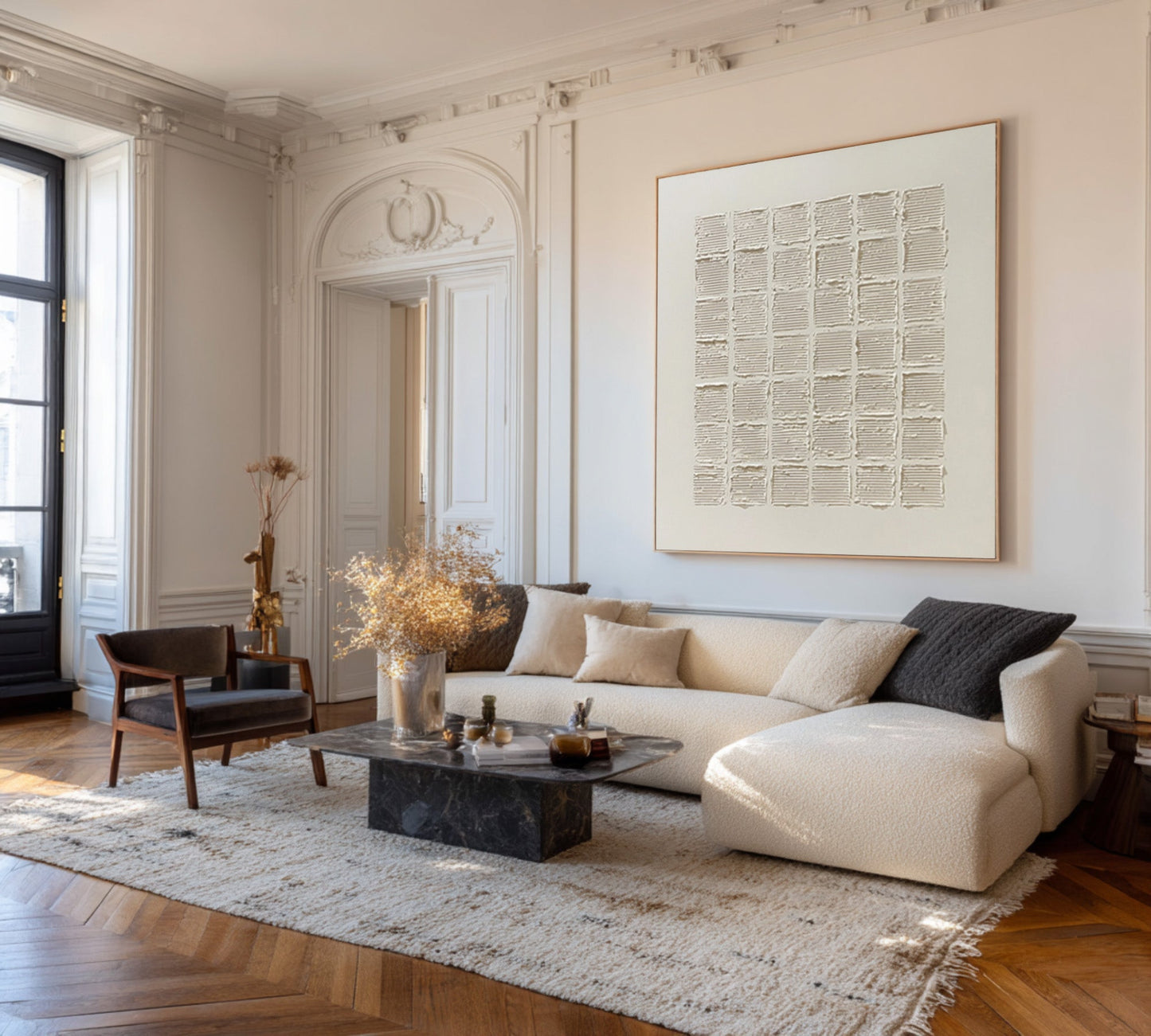 Silent Linen Grid Texture Painting