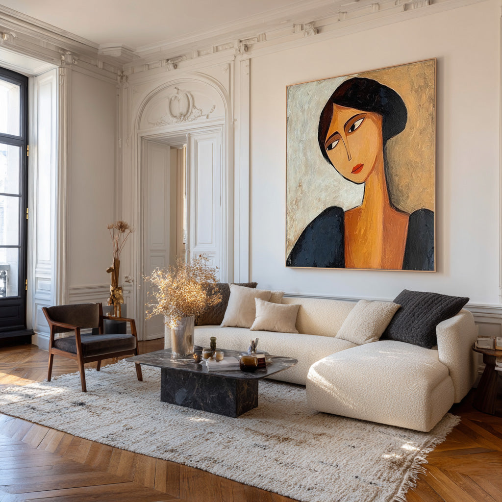 Velvet Gaze Modern Portrait Painting
