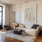 Linen Grid Ivory Texture Painting