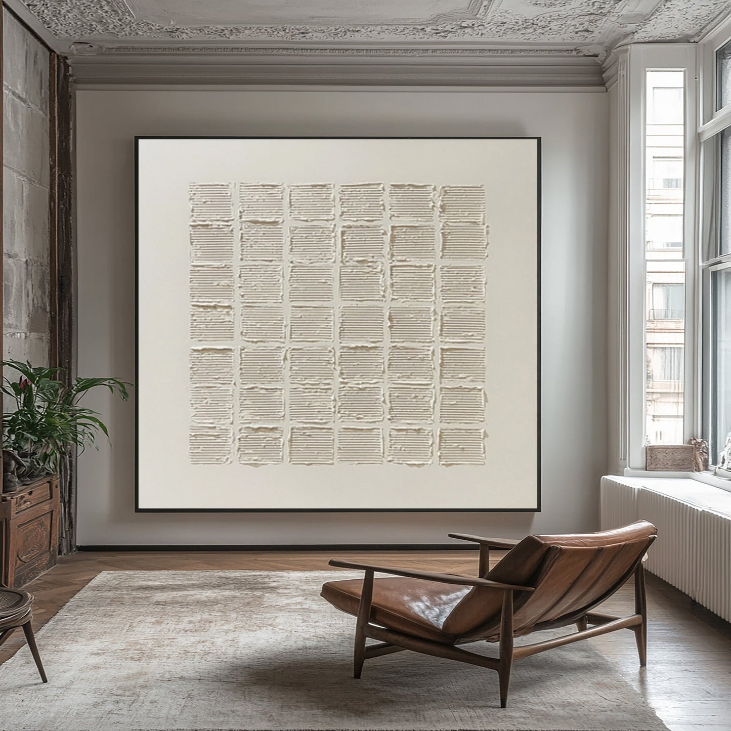 Silent Linen Grid Texture Painting