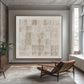 Linen Grid Ivory Texture Painting