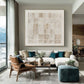 Linen Grid Ivory Texture Painting