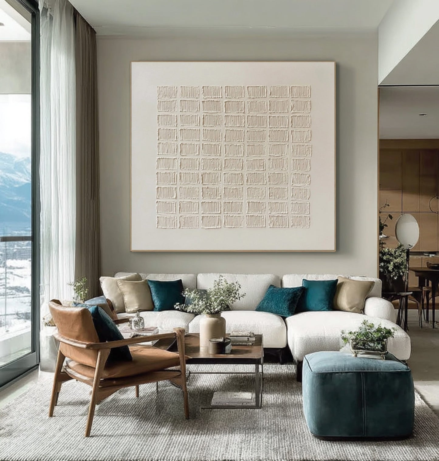 Silent Linen Grid Texture Painting