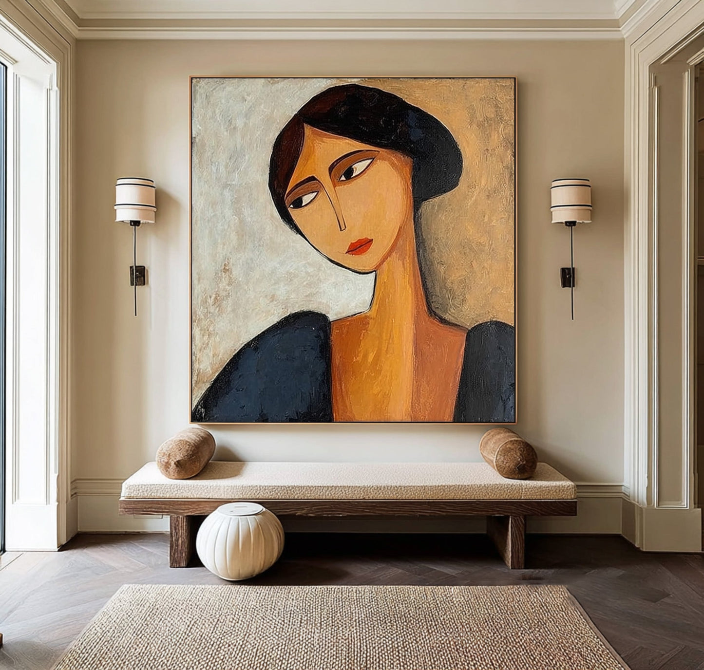 Velvet Gaze Modern Portrait Painting