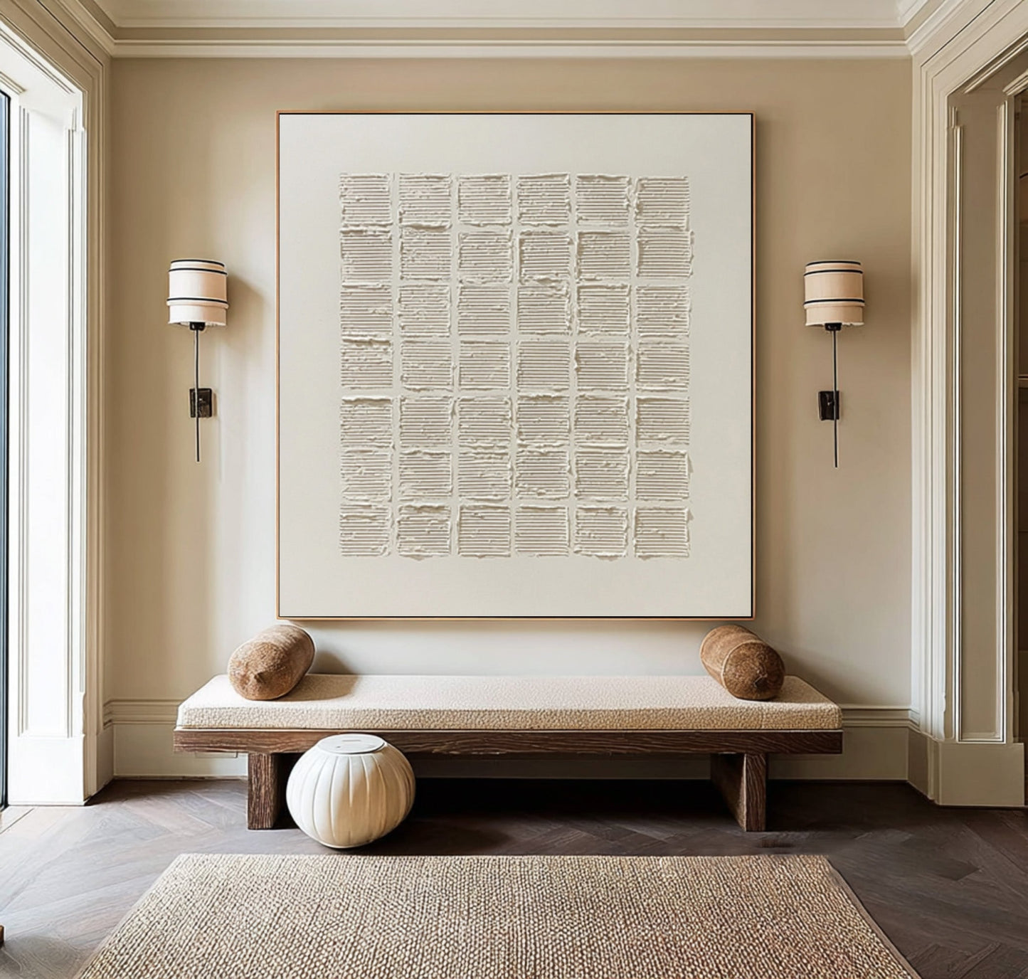 Silent Linen Grid Texture Painting