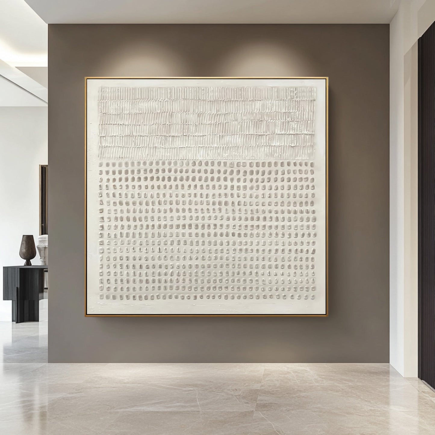 Ivory Rhythm Minimal Texture Painting