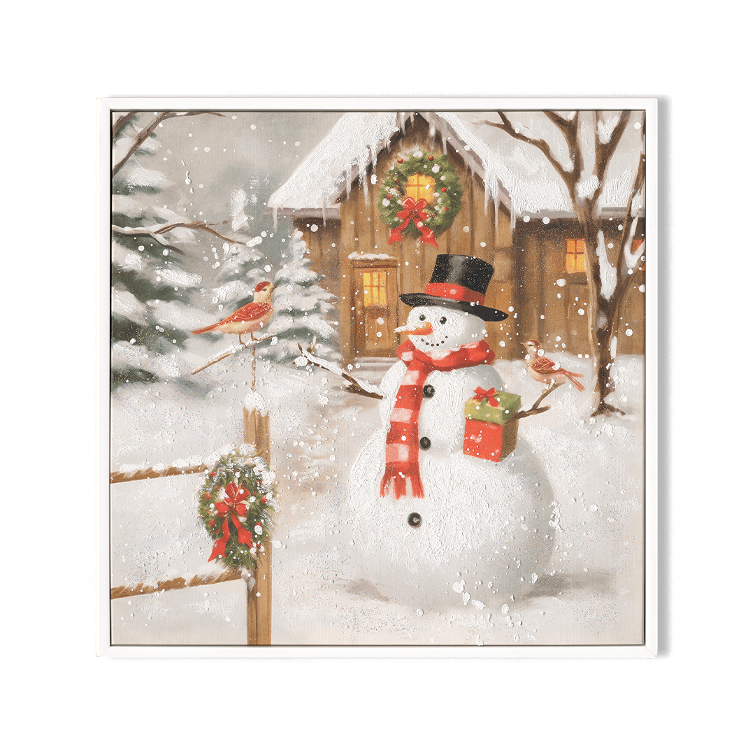 Snowman Cottage Joy – Winter Holiday Painting