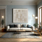 Linen Grid Ivory Texture Painting
