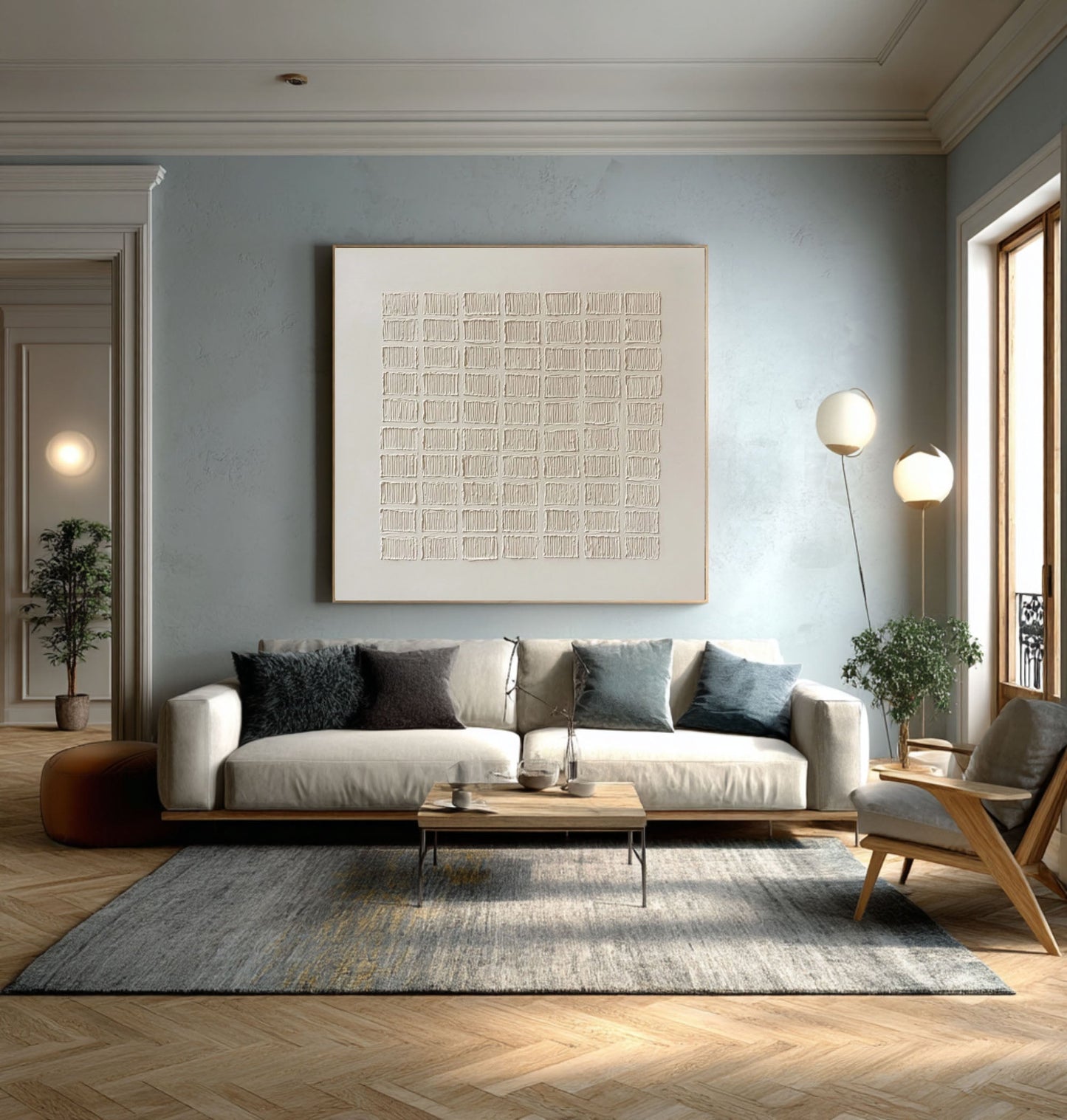 Calm Ledger Minimal Relief Painting