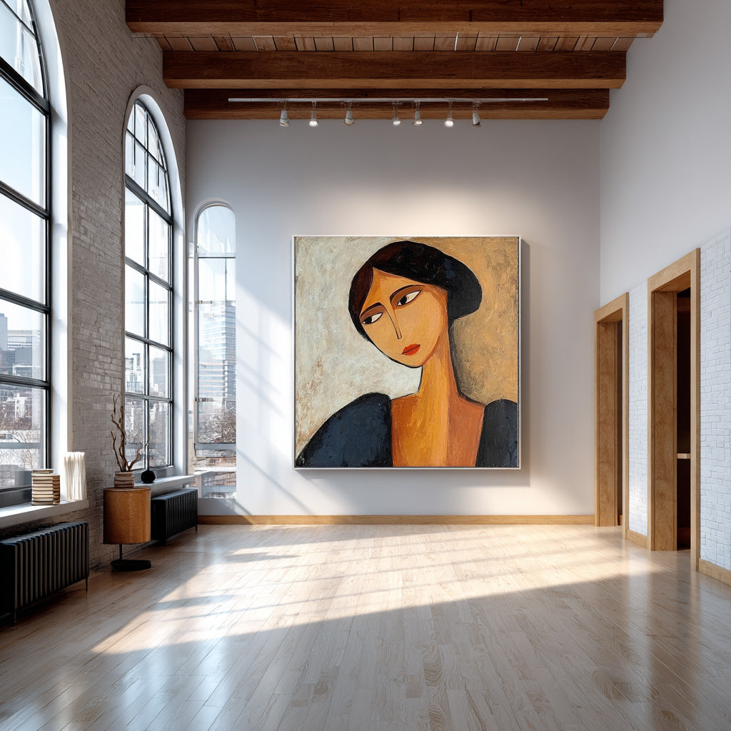 Velvet Gaze Modern Portrait Painting