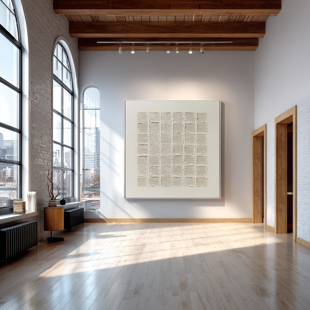 Silent Linen Grid Texture Painting